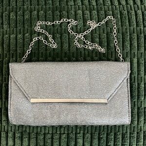 Glint silver glitter clutch / crossbody handbag used once from Nordstrom